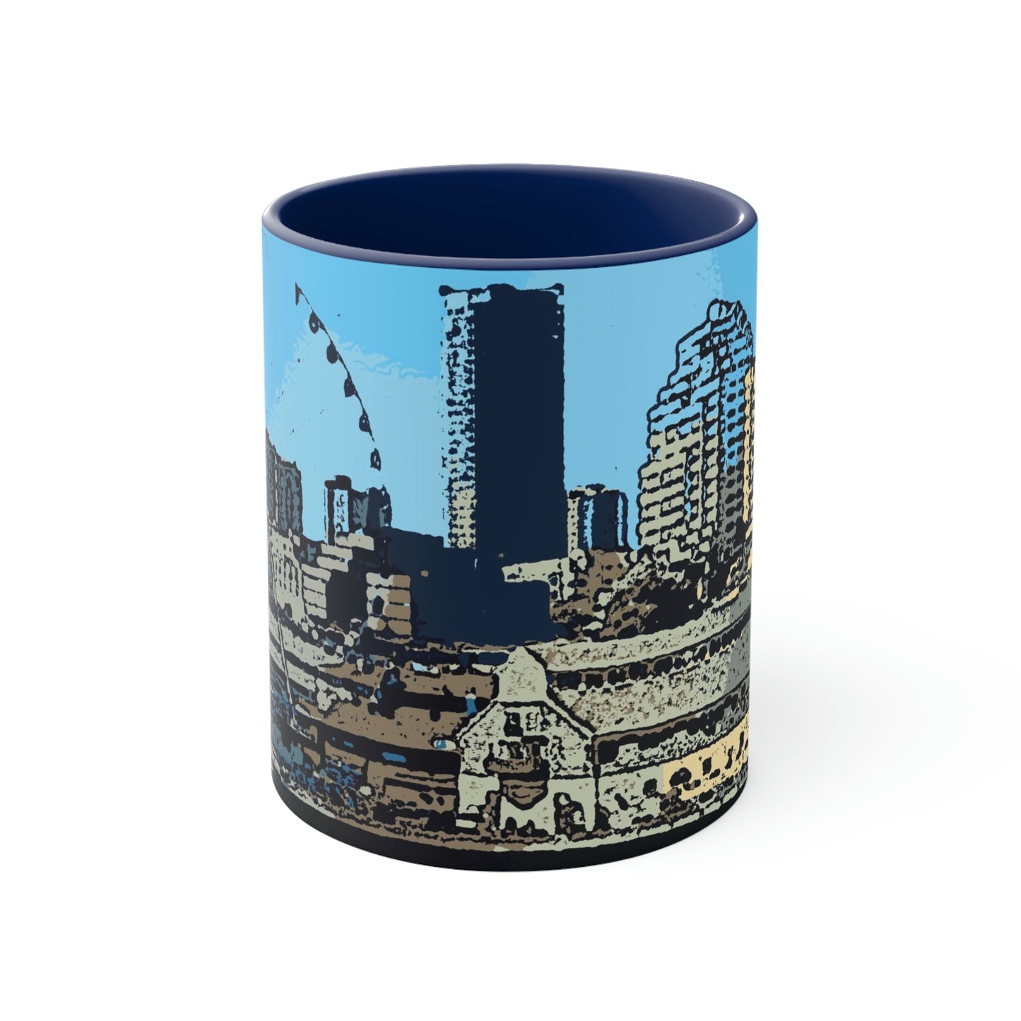Accent Coffee Mug, 11oz ... That Classic Wheel ... 'Seattle's Wheel' ... & An Old Classic Waterside Vendors ...  'Family Archives' ... Original Works ...