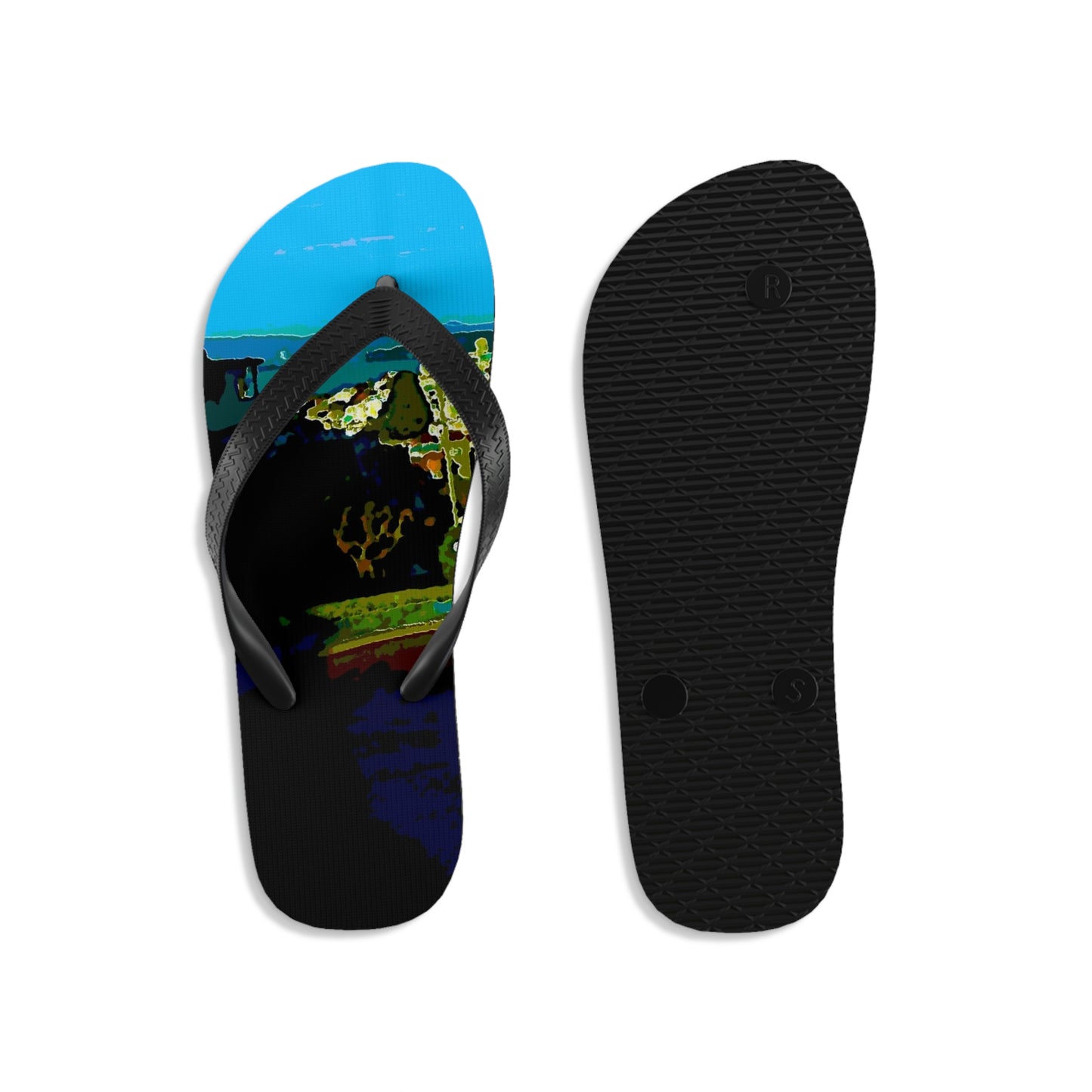 Unisex Flip-Flops ... "Lombard Street San Francisco, CA, USA" ... Family Archives 1970's ... Original Works ...