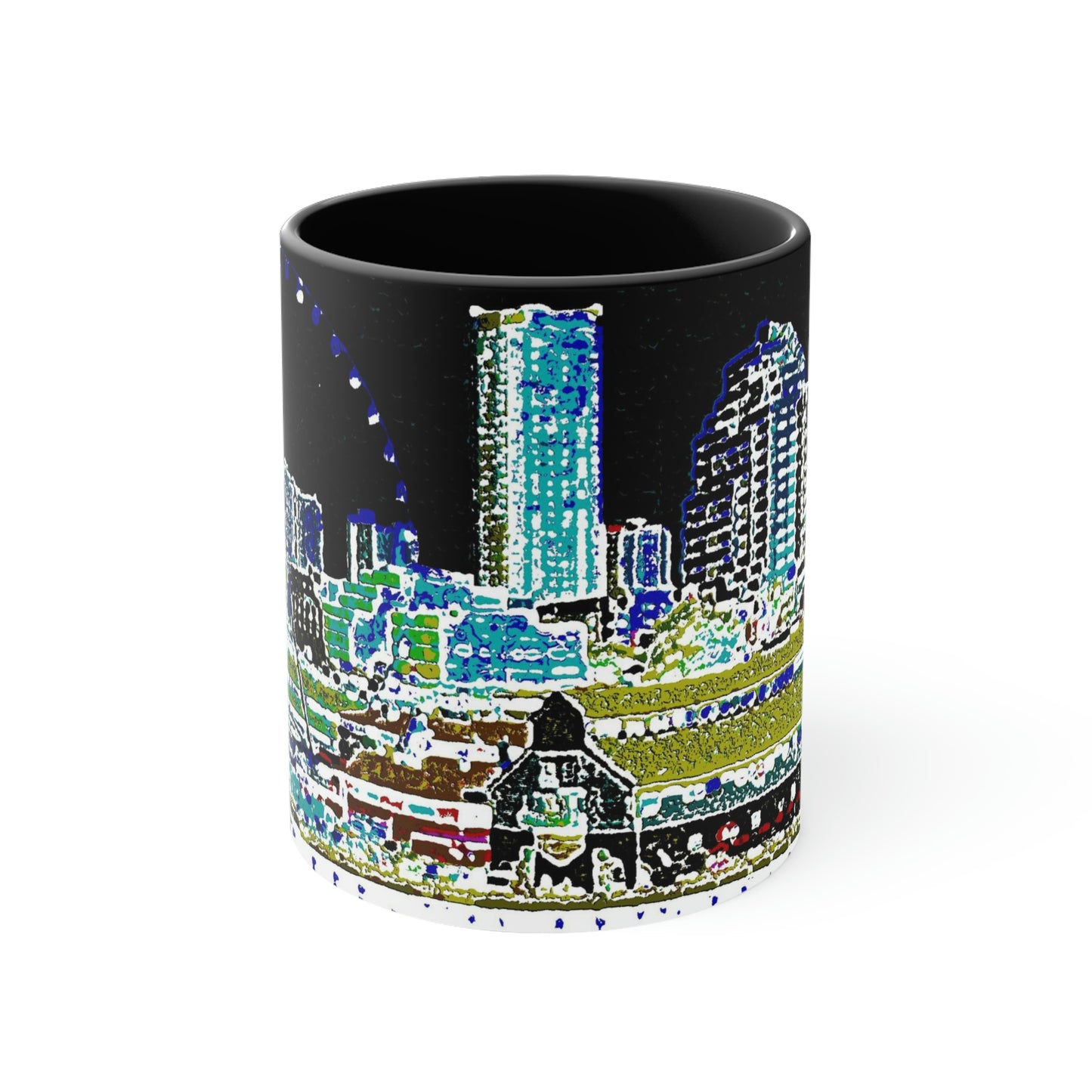 Accent Coffee Mug, 11oz ... That Classic Wheel ... 'Seattle's Wheel' ... & An Old Classic Waterside Vendors ...  'Family Archives' ... Original Works ...