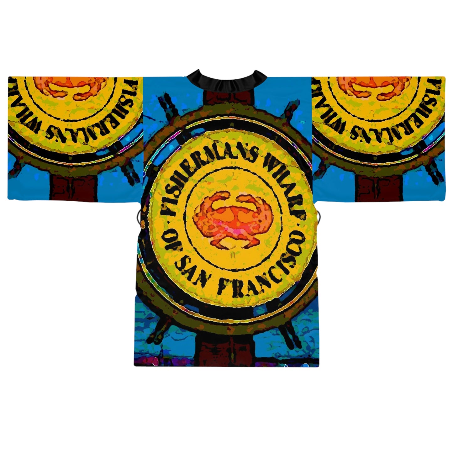 Long Sleeve Kimono Robe ... "No.9 Fishermen's Grotto - Fishermen's Wharf, SF, California" ... Family Archives: 1970's ... Original Works ...