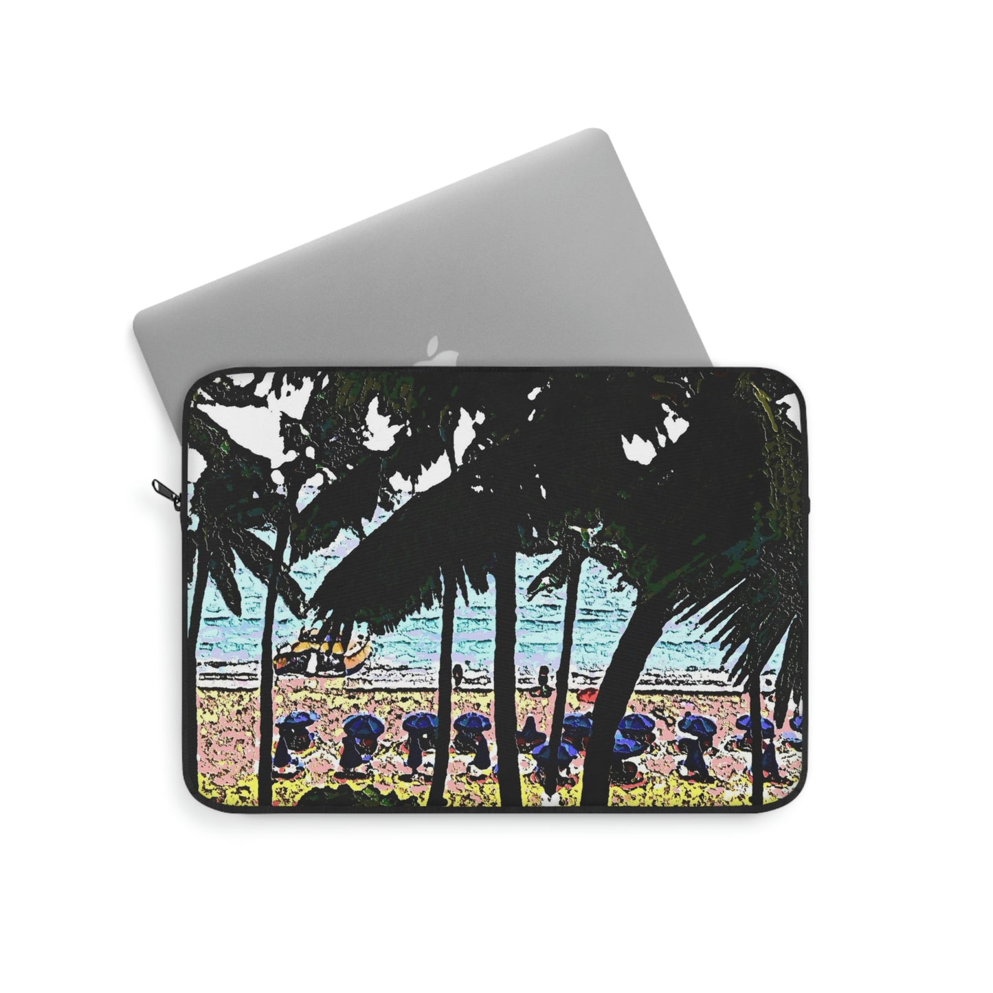 Laptop Sleeve ... "A Beautiful Beach Amongst The Palms" ... The Outrigger Waikiki, Honolulu, Oahu ... Original Works ...
