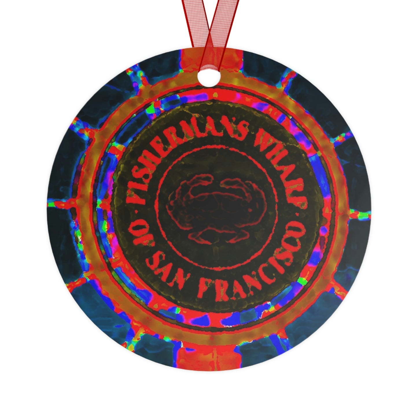 Metal Ornaments ...  "No.9 Fishermen's Grotto - Fishermen's Wharf, SF, California" ... Family Archives: 1970's ... Original Works ...
