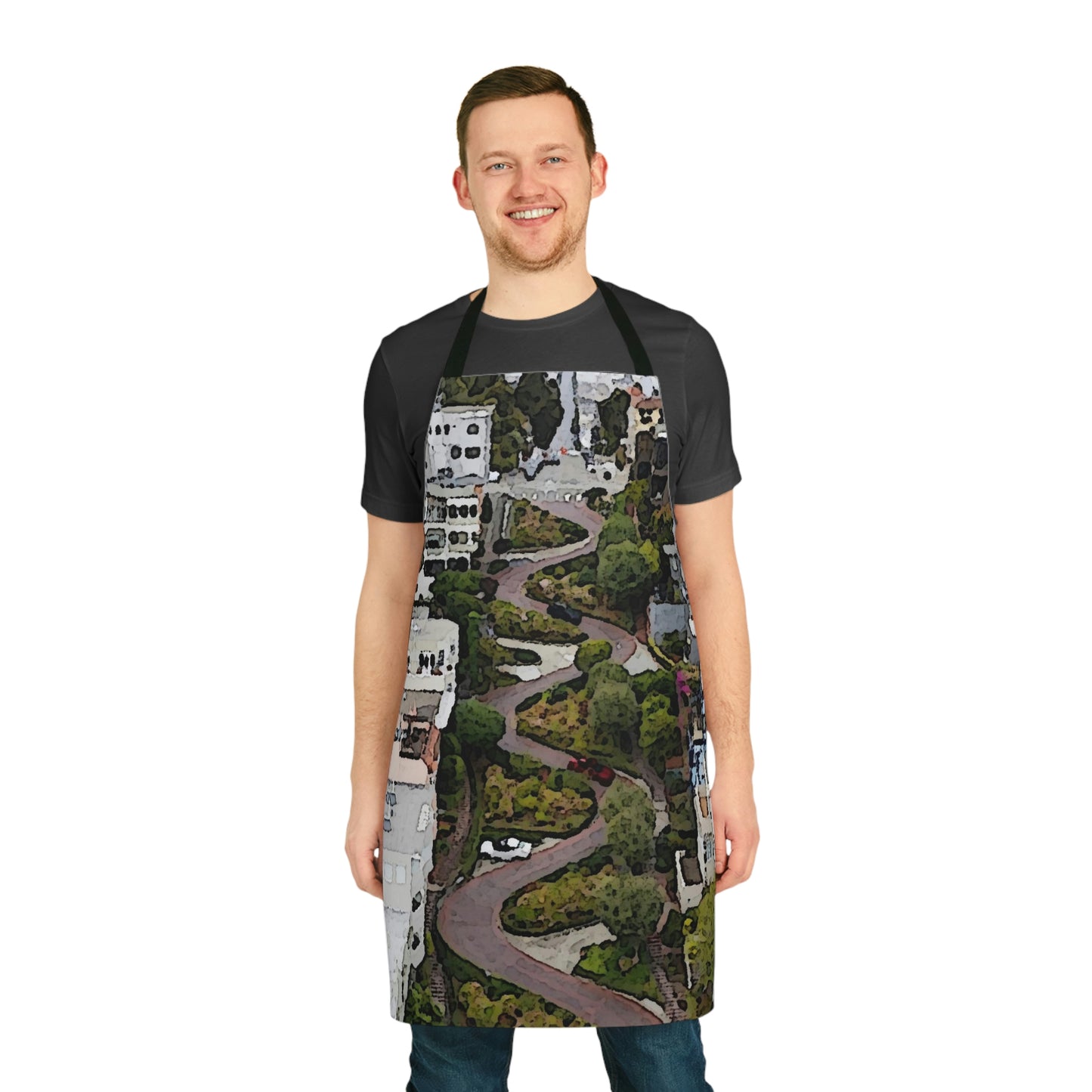 Apron (AOP) ... A Crazy Street ... 'Eight Winding Curve-Switchbacks' ... "Lombard Street, San Francisco, CA' ... Family Archives: 1970's ... Original Works ...