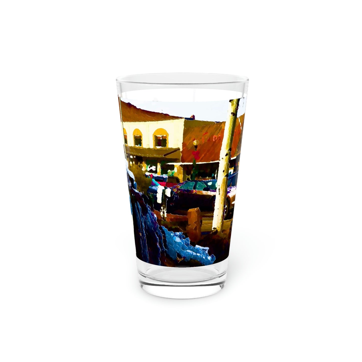 Pint Glass, 16oz ...  "Ice & Water Sculpted" ... Downtown Grangeville, Idaho ... Adjacent To Irwin Pharmacy ... 5Jan23 ... Original Works ...
