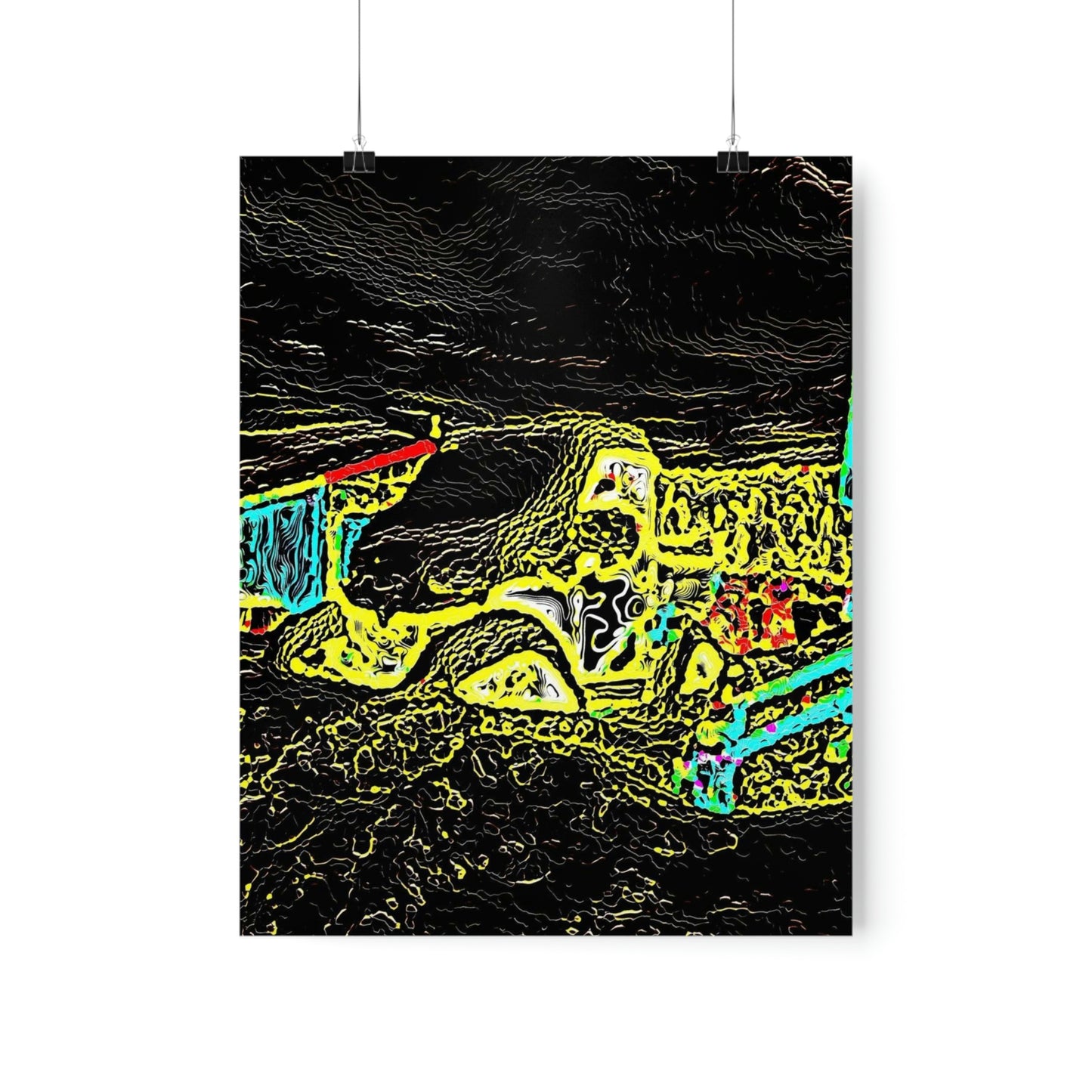 Premium Matte Vertical Posters ... "Snow Vehicle In Snow Storm At-Rest" ... Circa 12Mar23 ... Central Idaho ... 18-Hours Rendering Time: Original Works ...