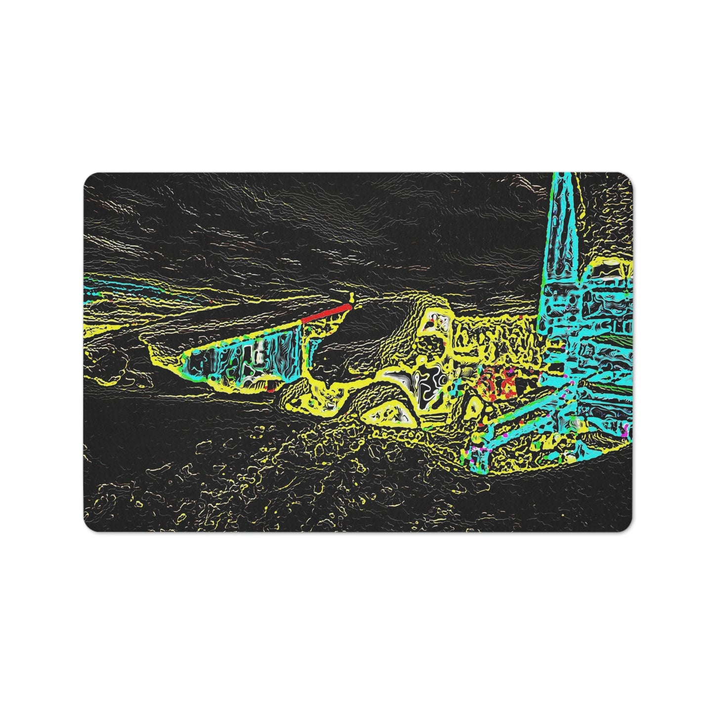 Floor Mat ... "Snow Vehicle In Snow Storm At-Rest" ... Circa 12Mar23 ... Central Idaho ... 18-Hours Rendering Time: Original Works ...