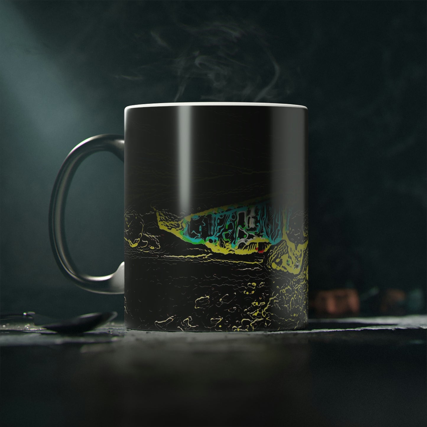 Magic Mug ... "Snow Vehicle In Snow Storm At-Rest" ... Circa 12Mar23 ... Central Idaho ... 18-Hours Rendering Time: Original Works ...