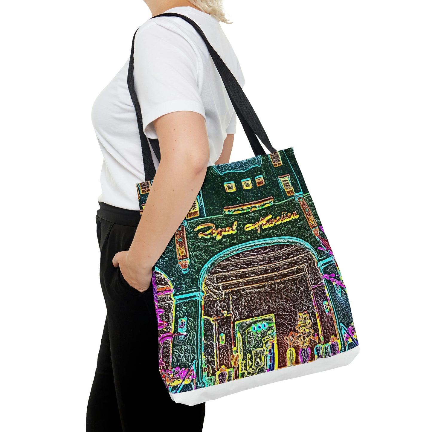 AOP Tote Bag ... "La Grande Entree" At: 'The Pink Palace' ... The Royal Hawai'ian ... Honolulu, HI ... '27Oct2014' ... Original Works ...