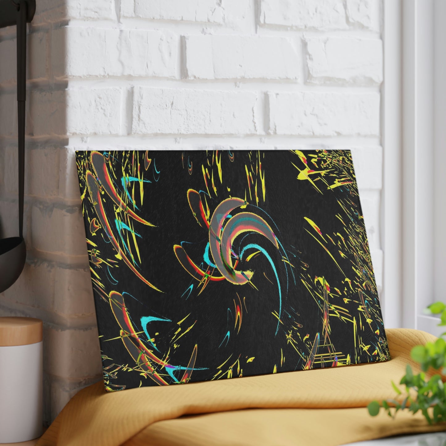 Glass Cutting Board ... "Waning Moon" ... Central Idaho ... October 2022 ... Rendering Time: 22 Hours ... Original Works ...