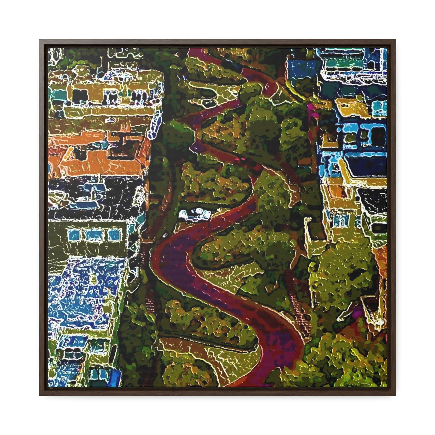 Gallery Canvas Wraps, Square Frame ... A Crazy Street ... 'Eight Winding Curve-Switchbacks' ... "Lombard Street, San Francisco, CA' ... Family Archives: 1970's ... Original Works ...