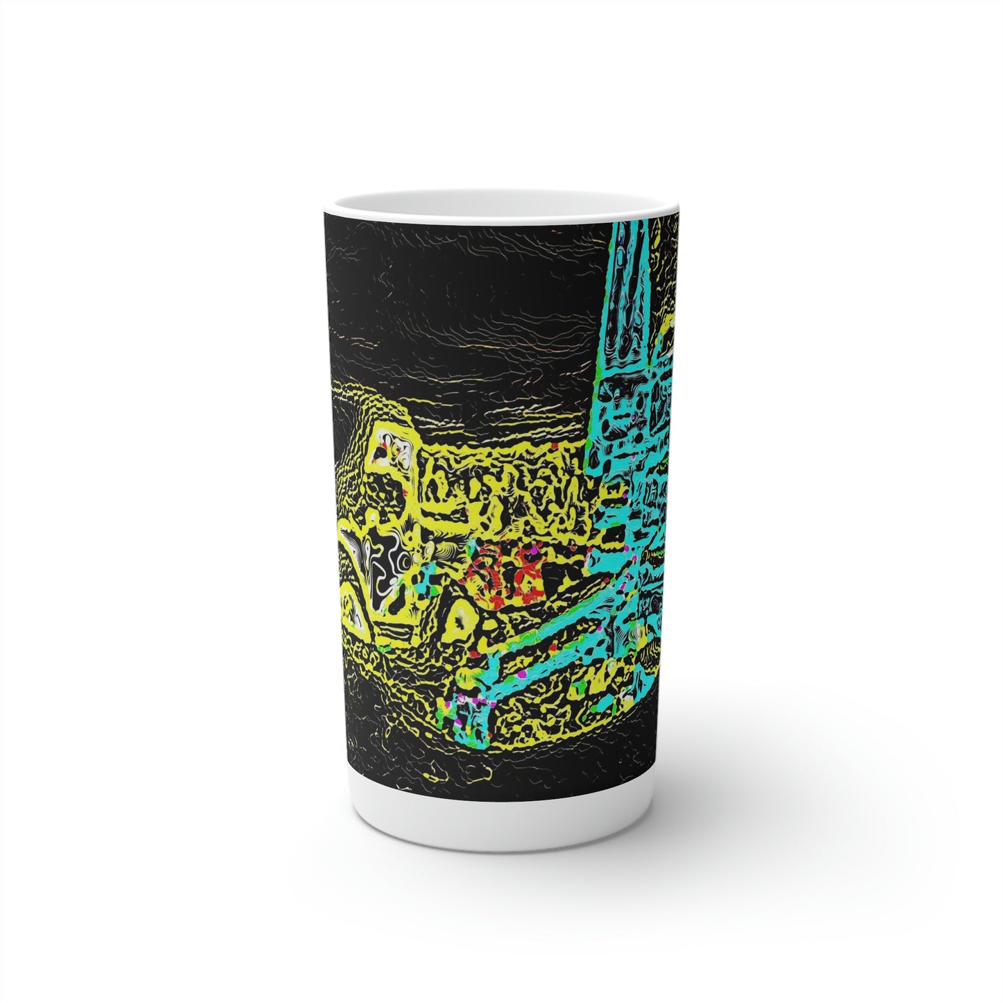 Conical Coffee Mugs (3oz, 8oz, 12oz) ... "Snow Vehicle In Snow Storm At-Rest" ... Circa 12Mar23 ... Central Idaho ... 18-Hours Rendering Time: Original Works ...
