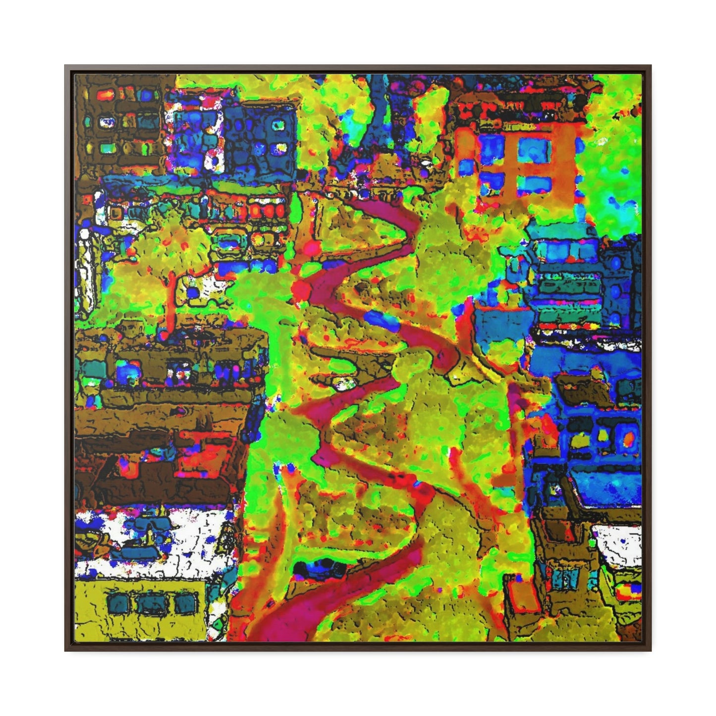 Gallery Canvas Wraps, Square Frame ... A Crazy Street ... 'Eight Winding Curve-Switchbacks' ... "Lombard Street, San Francisco, CA' ... Family Archives: 1970's ... Original Works ...