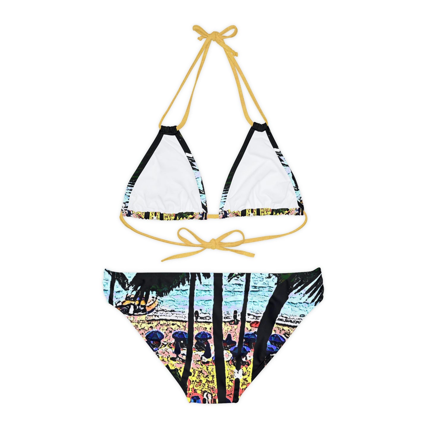 Strappy Bikini Set ...  "A Beautiful Beach Amongst The Palms" ... The Outrigger Waikiki, Honolulu, Oahu ... Original Works ...