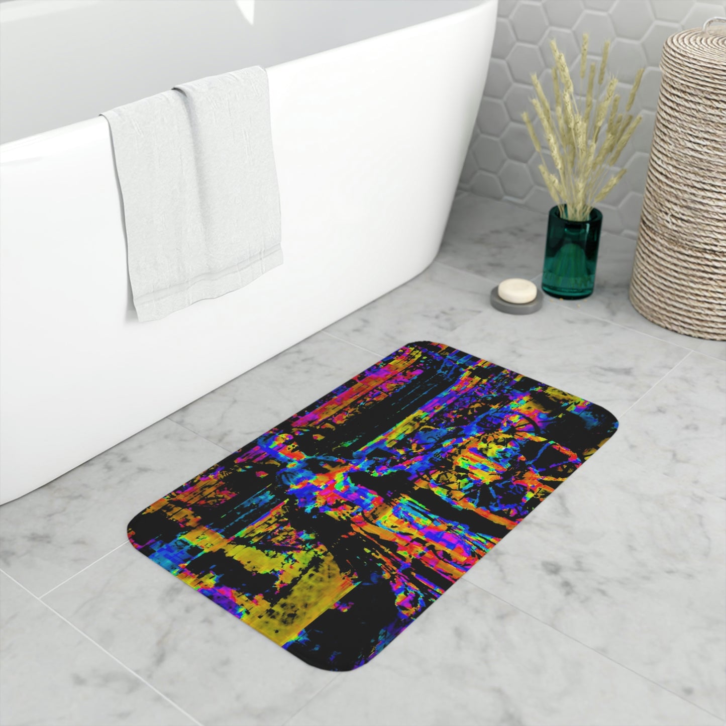 Memory Foam Bath Mat ... Dublin's "Molly Malone Along Grafton Street" ... Cryin' Cockels & Muscles Alive-Alive-Oh ... Circa 2003 ... Original Works ...