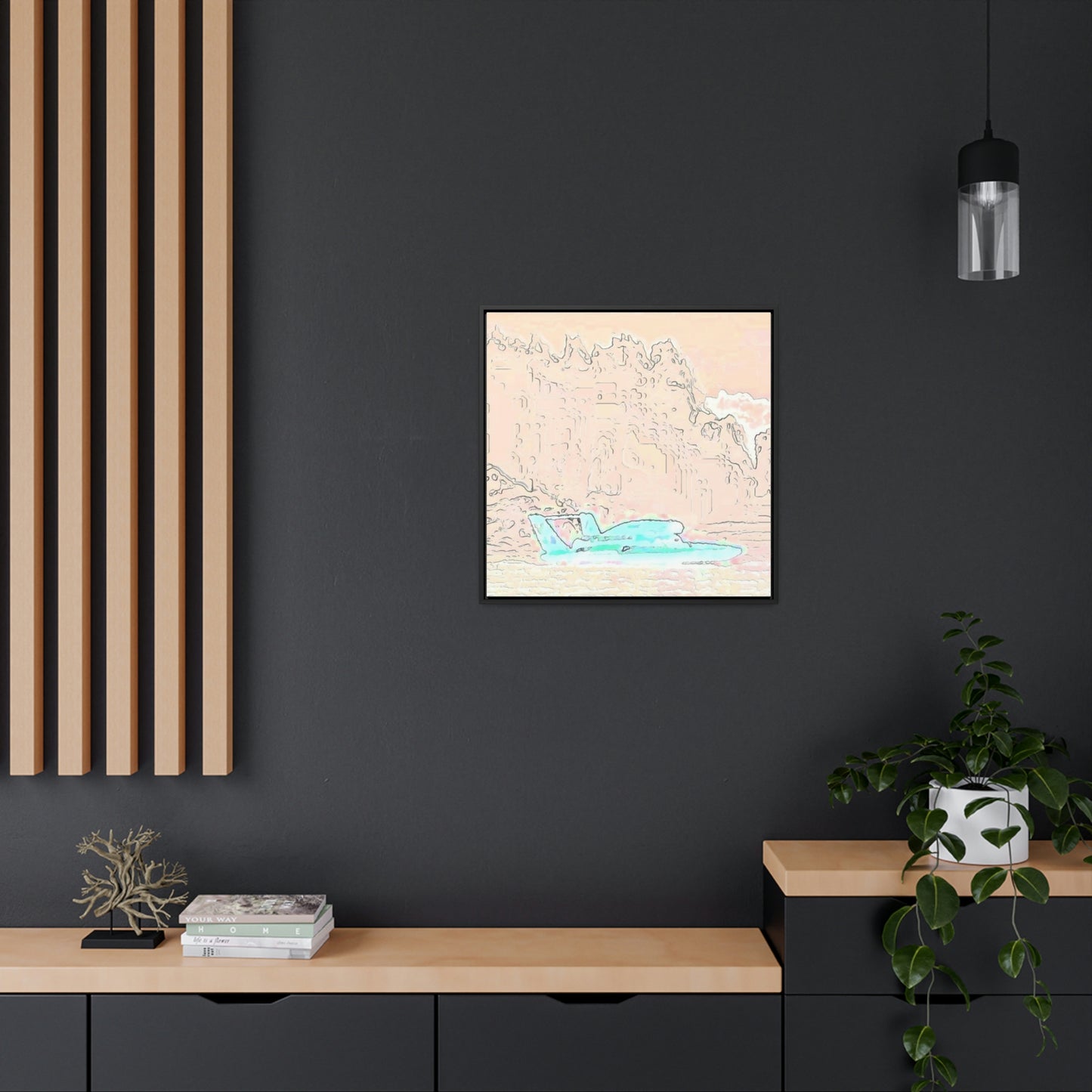 Gallery Canvas Wraps, Square Frame ...  Seattle Columbia Cup On Lake Washington ... "Dave Wilcox Heads For The Win" ... Associate Gift-Photo ... Original Works ...