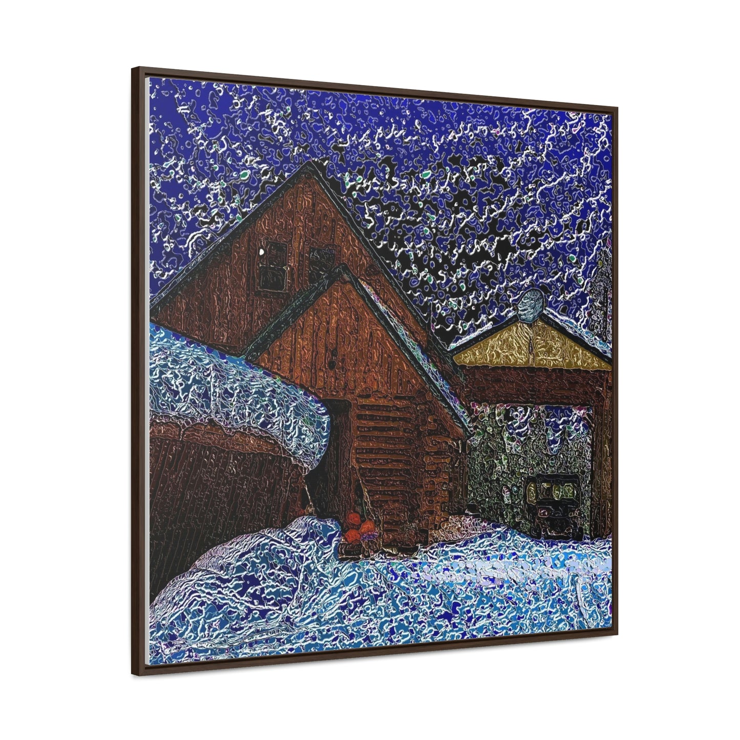 Gallery Canvas Wraps, Square Frame ... A Litle Bit Of Color ...  A Little Bit Of Van Gogh ... A Little Bit Of Vertigo ... "And Away You Go With The Snow .." Original Works: Rendering Time: 16 Hours ...