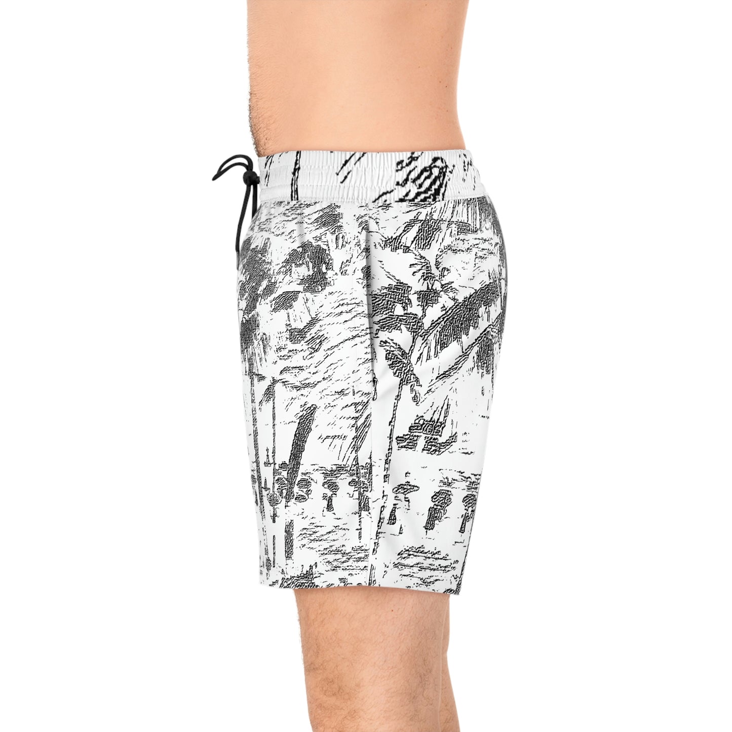 Men's Mid-Length Swim Shorts (AOP) ... "The Royal Hawai'ian: Waikiki Beach_Beach" ... Honolulu, HI ... October 2014 (Halloween) ... Original Works ...
