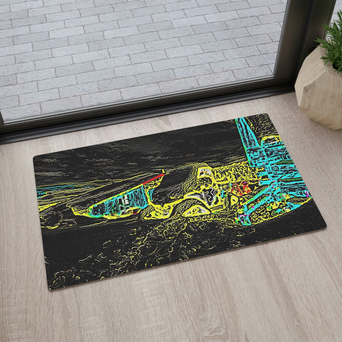 Floor Mat ... "Snow Vehicle In Snow Storm At-Rest" ... Circa 12Mar23 ... Central Idaho ... 18-Hours Rendering Time: Original Works ...