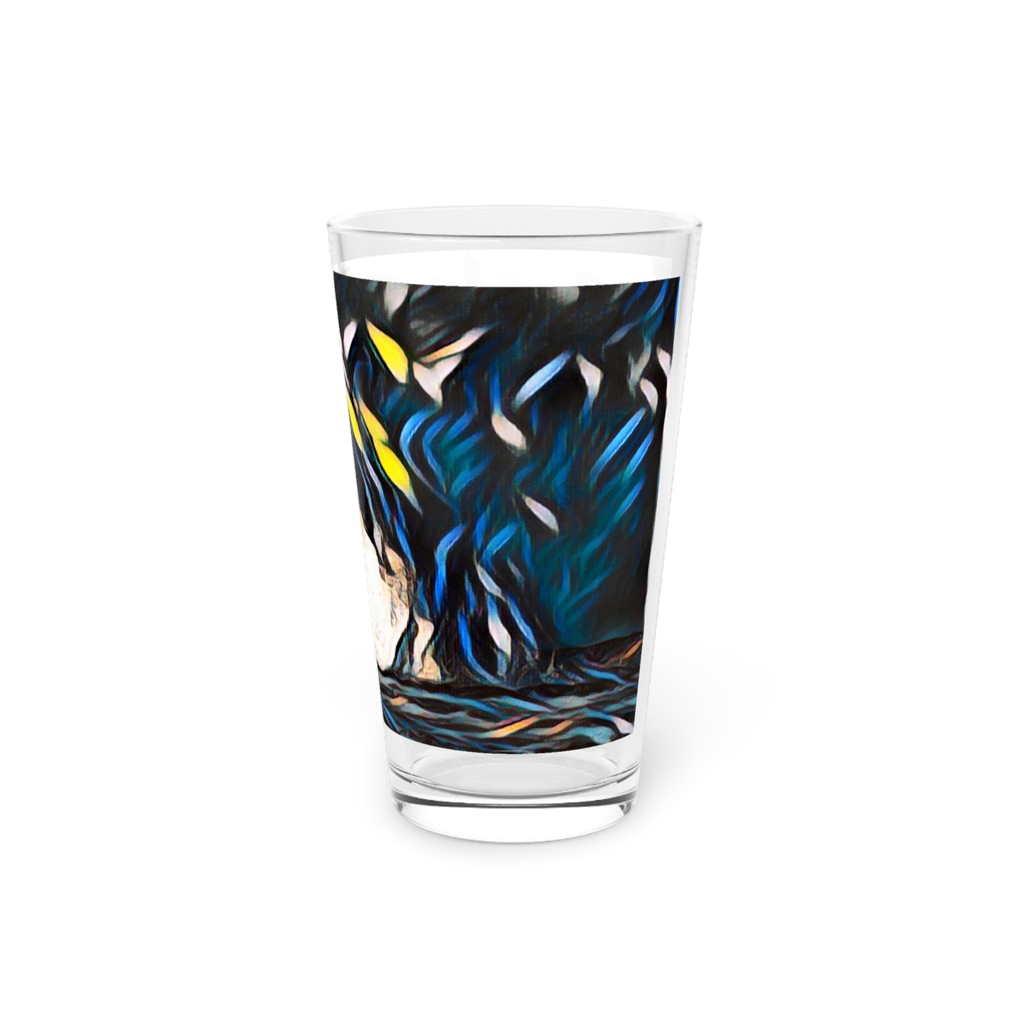 Pint Glass, 16oz ... "Ken's Favourite Humpback Breach" ... Circa: 21st Century ... Maui, HI ... Original Works ...