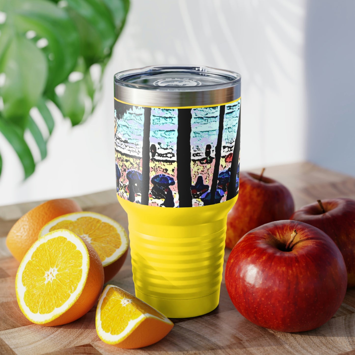Ringneck Tumbler, 30oz ... "A Beautiful Beach Amongst The Palms" ... The Outrigger Waikiki, Honolulu, Oahu ... Original Works ...