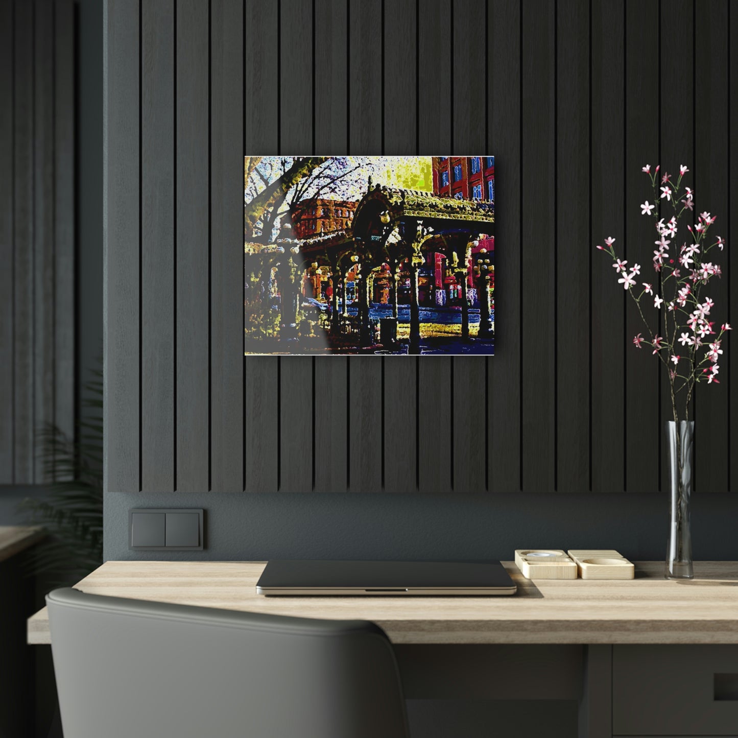 Acrylic Prints .. A Very Fine Place To Meet ... To Catch The Bus ... 'To Find A Friend' .. Just-To-Hangout ... Dr FJHolt Base Photo ... Original Works ...