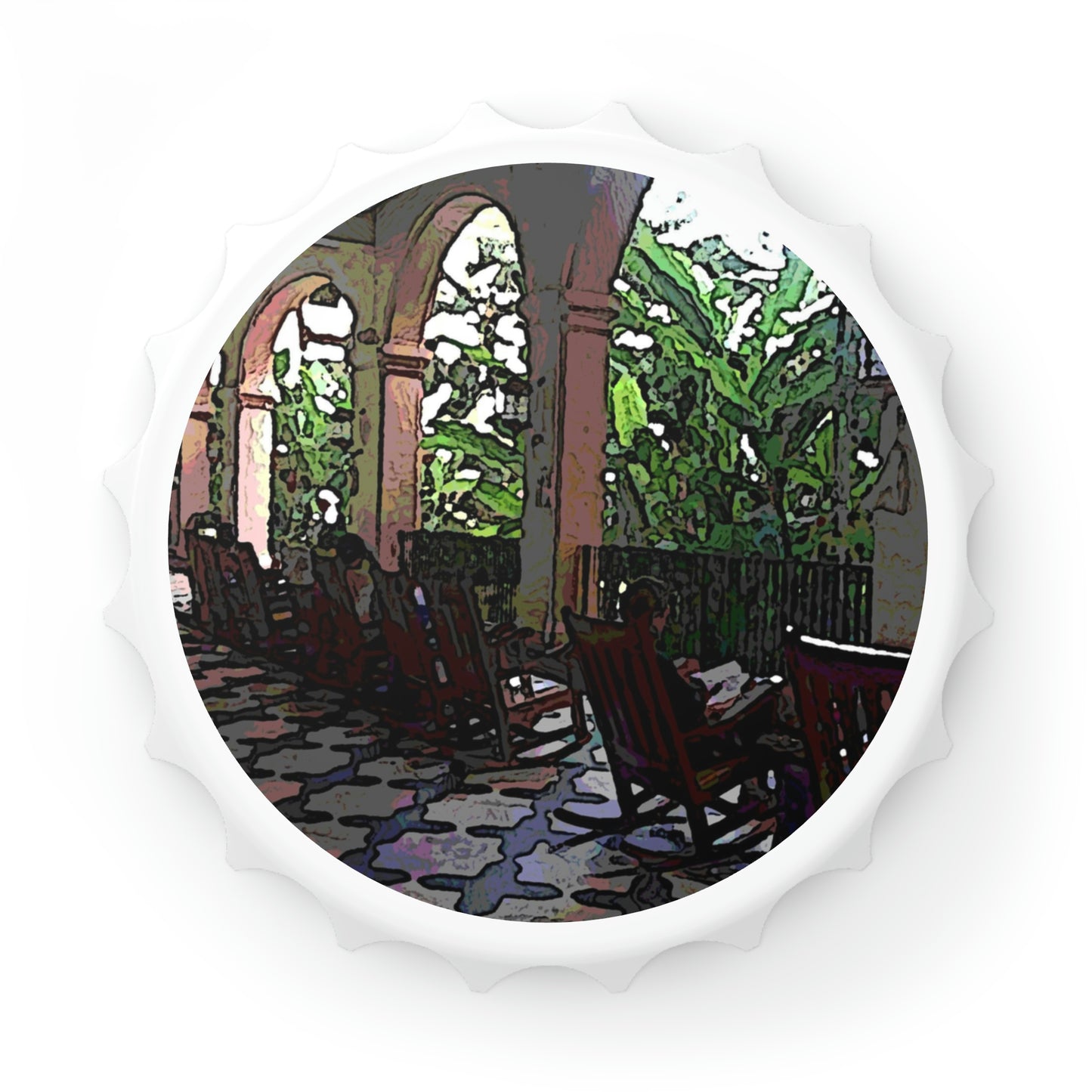 Bottle Opener ... Lanai & Rocking Chairs At: 'The Pink Palace' ... The Royal Hawai'ian ... Honolulu, HI ... '27Oct2014' ... Original Works ...
