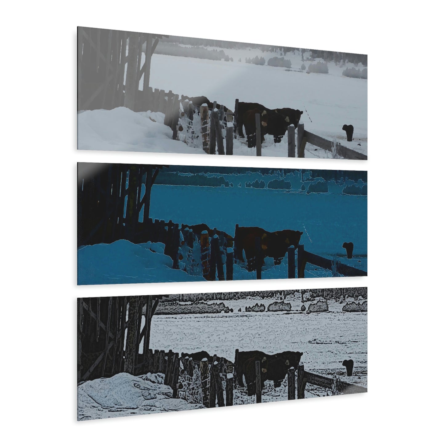 Acrylic Prints (Triptych) ... A Quiet Morning ... "Along The Red River & Nature Preserve Plateau" ... Jan23 ... Original Works ...