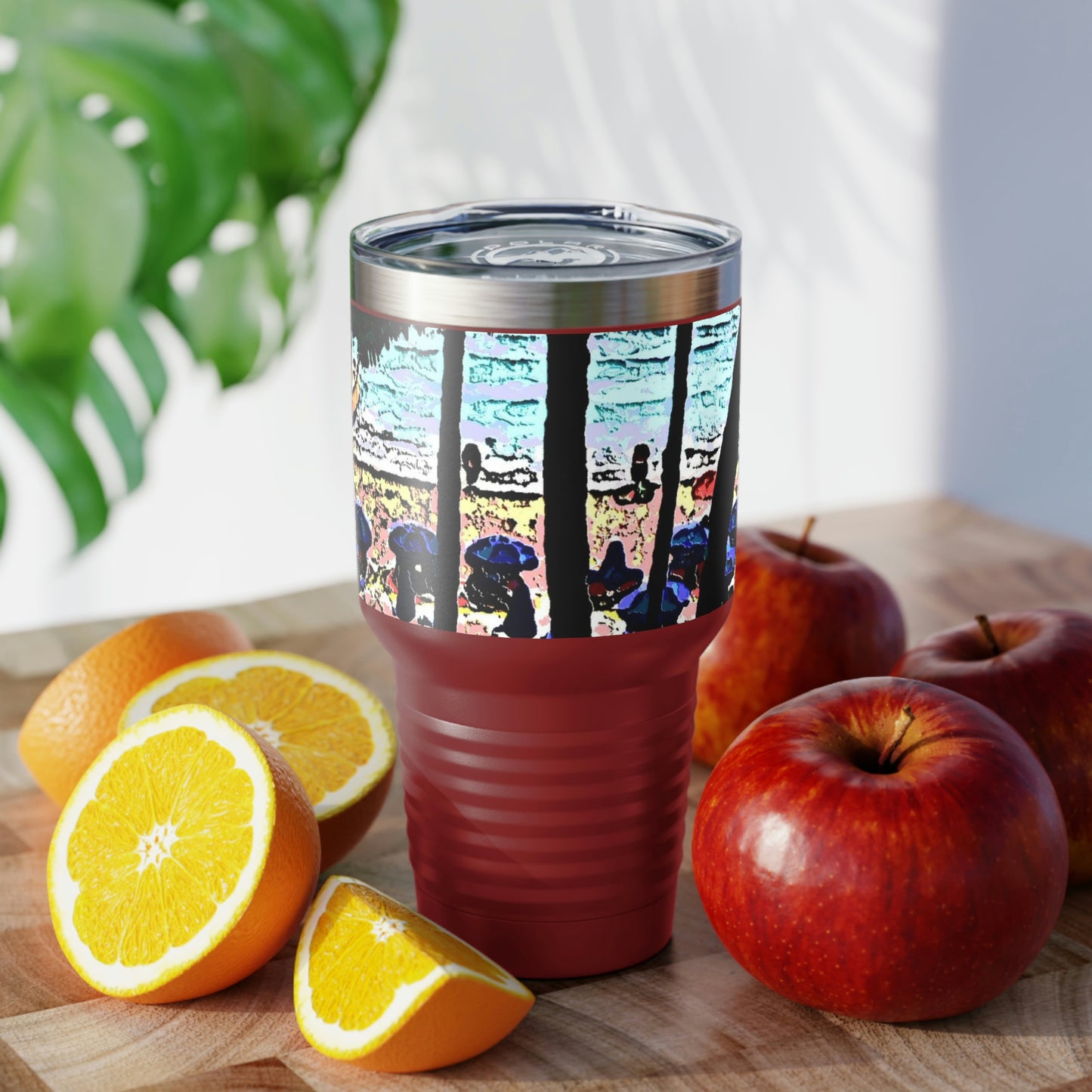 Ringneck Tumbler, 30oz ... "A Beautiful Beach Amongst The Palms" ... The Outrigger Waikiki, Honolulu, Oahu ... Original Works ...