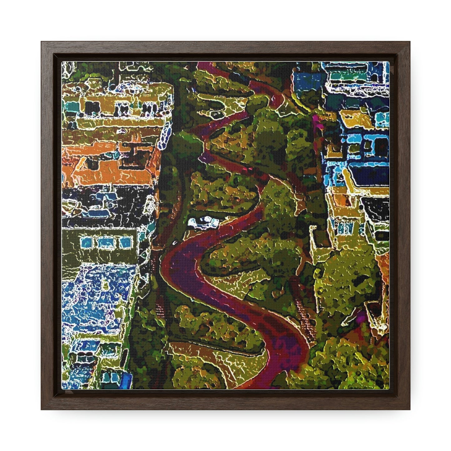 Gallery Canvas Wraps, Square Frame ... A Crazy Street ... 'Eight Winding Curve-Switchbacks' ... "Lombard Street, San Francisco, CA' ... Family Archives: 1970's ... Original Works ...