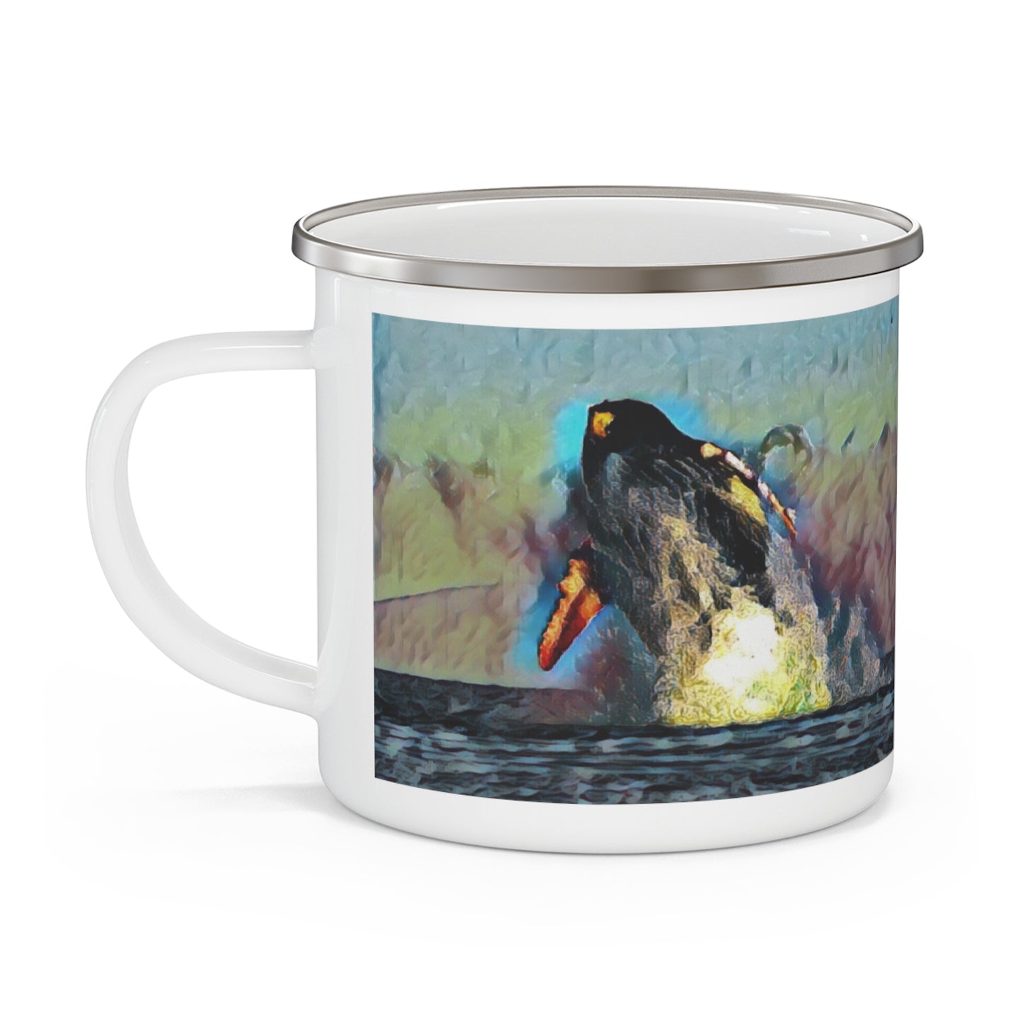 Enamel Camping Mug ... An Extraordinary Humpback Breach ... 'With Explosive Energy' ... Family Archives (KPH) ... Circa: 21st Century. Maui, HI ... Original Works ...
