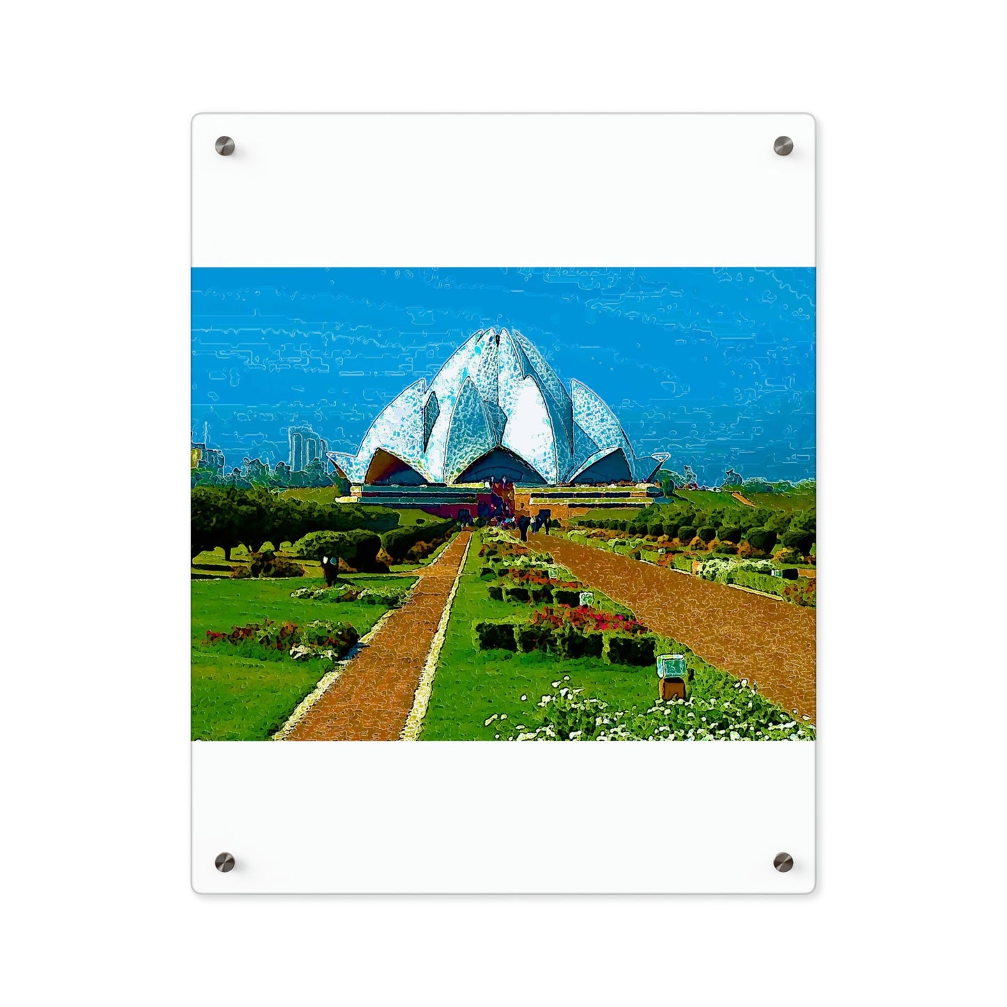 Acrylic Wall Art Panels ... 'Bahai'i House-Of-Worship' ... "Lotus Temple: Delhi, India, 2008" ... Original Works ...