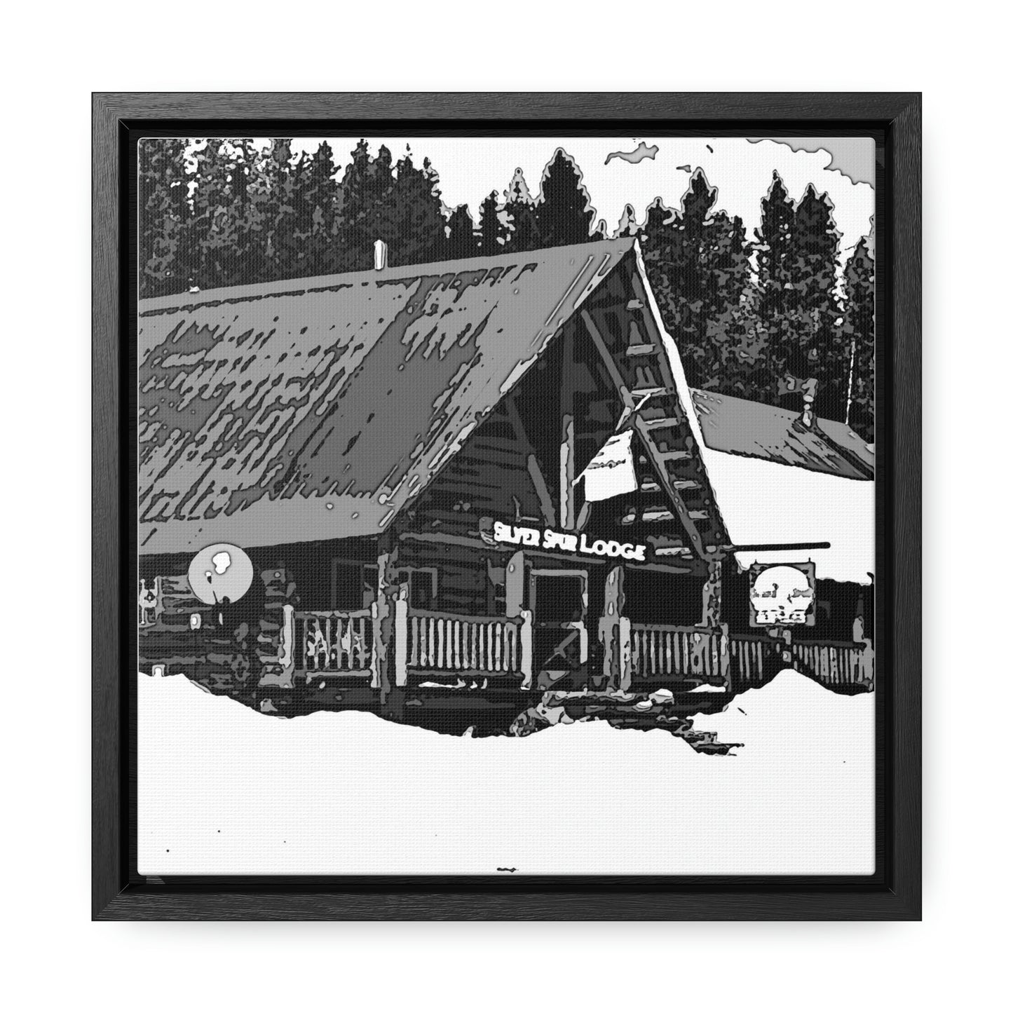 Gallery Canvas Wraps, Square Frame ... A Beautiful Lodge & Back-Country Outfitter In A Mountain Town ... 'Dixie, Idaho, November 2022' ... Original Works ...