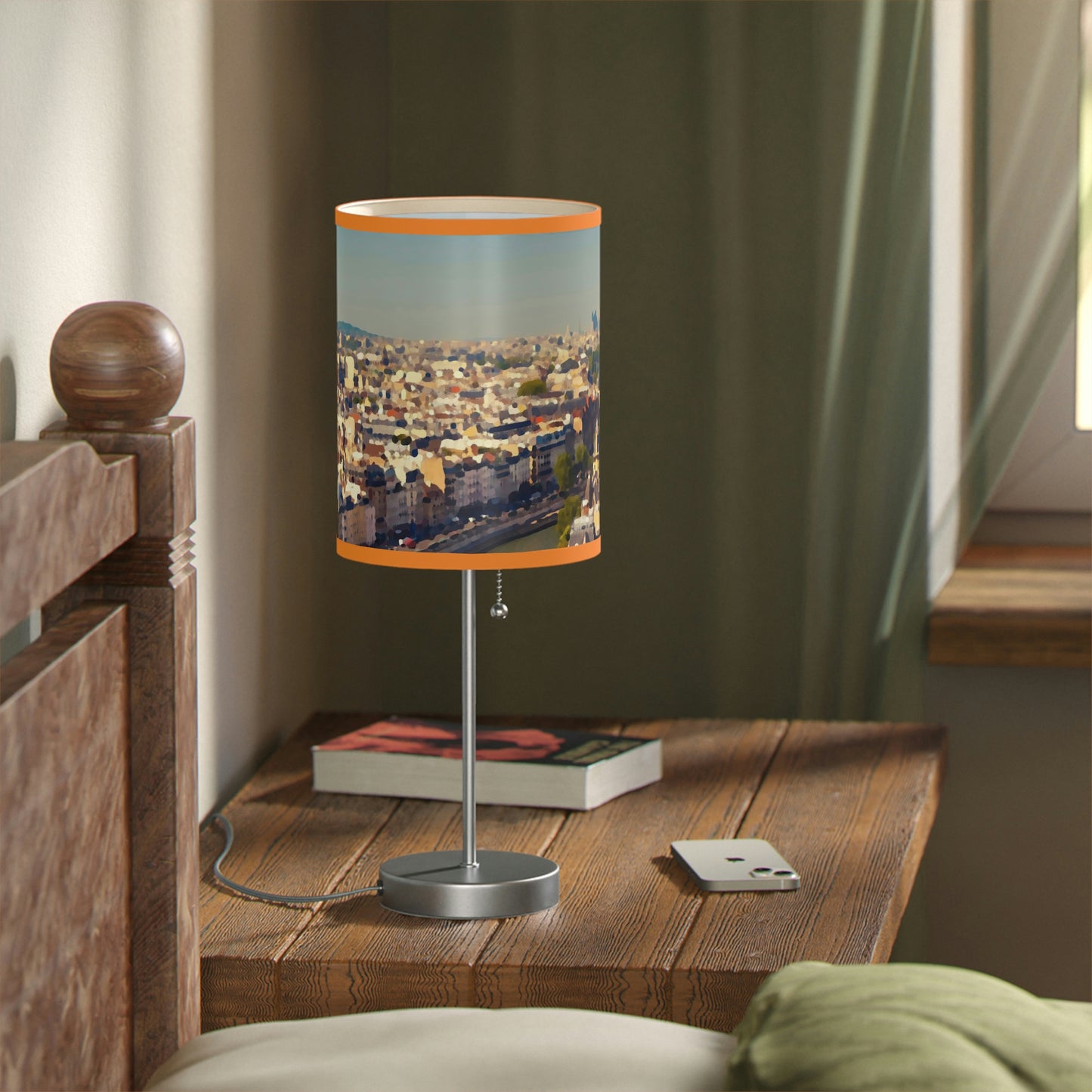 Lamp on a Stand, US|CA plug ... Au Paris ... "Along The River Seine" ... Barbara Joan Bonnell-Holt: 1972 ... Original Works ...