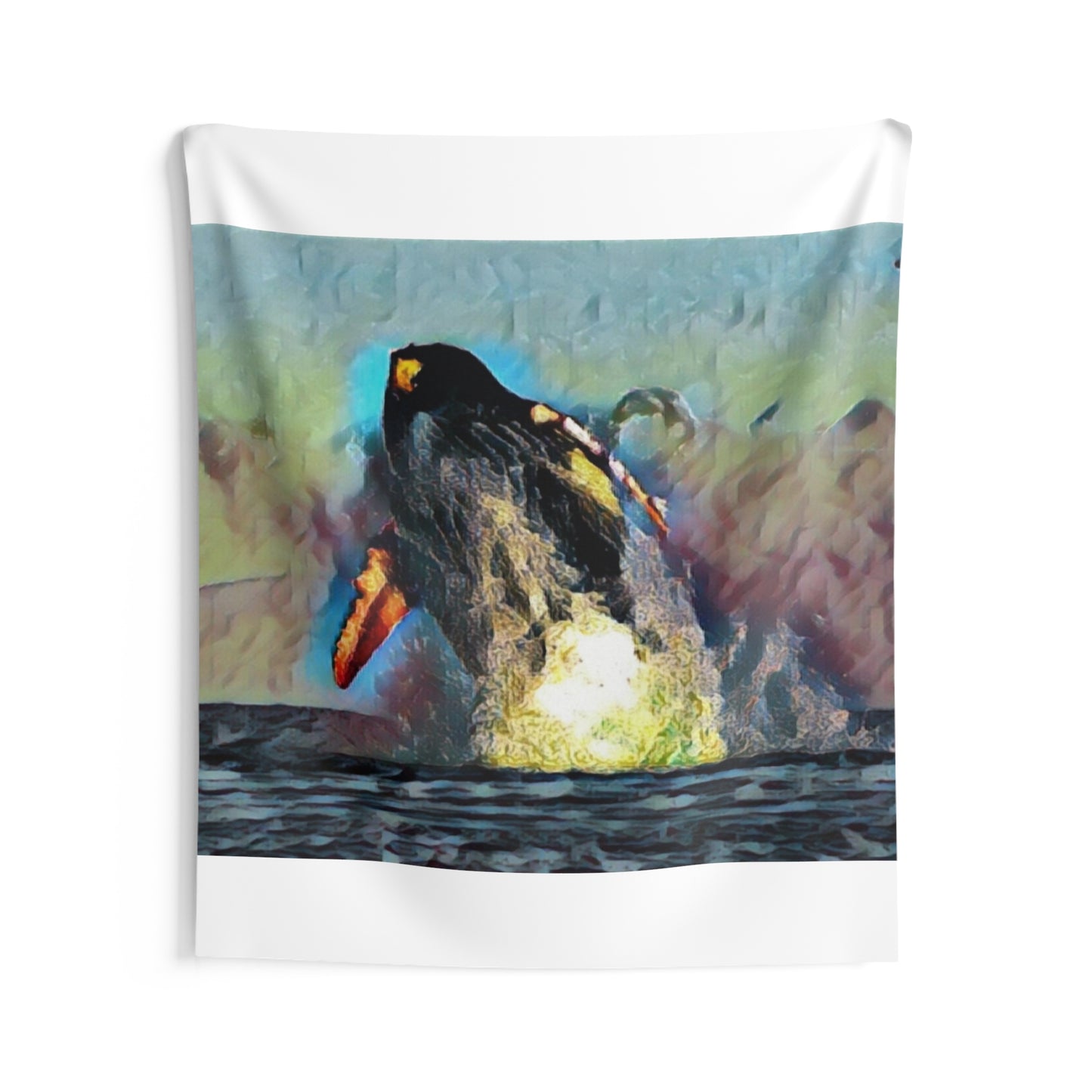 Indoor Wall Tapestries ... An Extraordinary Humpback Breach ... 'With Explosive Energy' ... Family Archives (KPH) ... Circa: 21st Century. Maui, HI ... Original Works ...