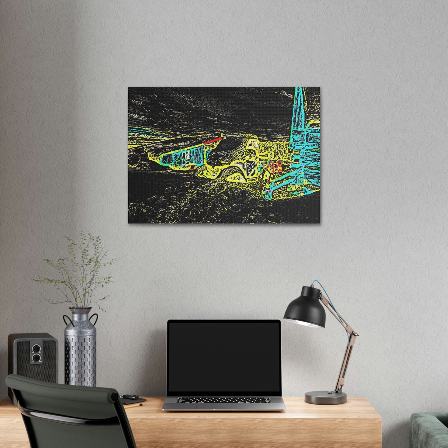 Polyester Canvas ... "Snow Vehicle In Snow Storm At-Rest" ... Circa 12Mar23 ... Central Idaho ... 18-Hours Rendering Time: Original Works ...