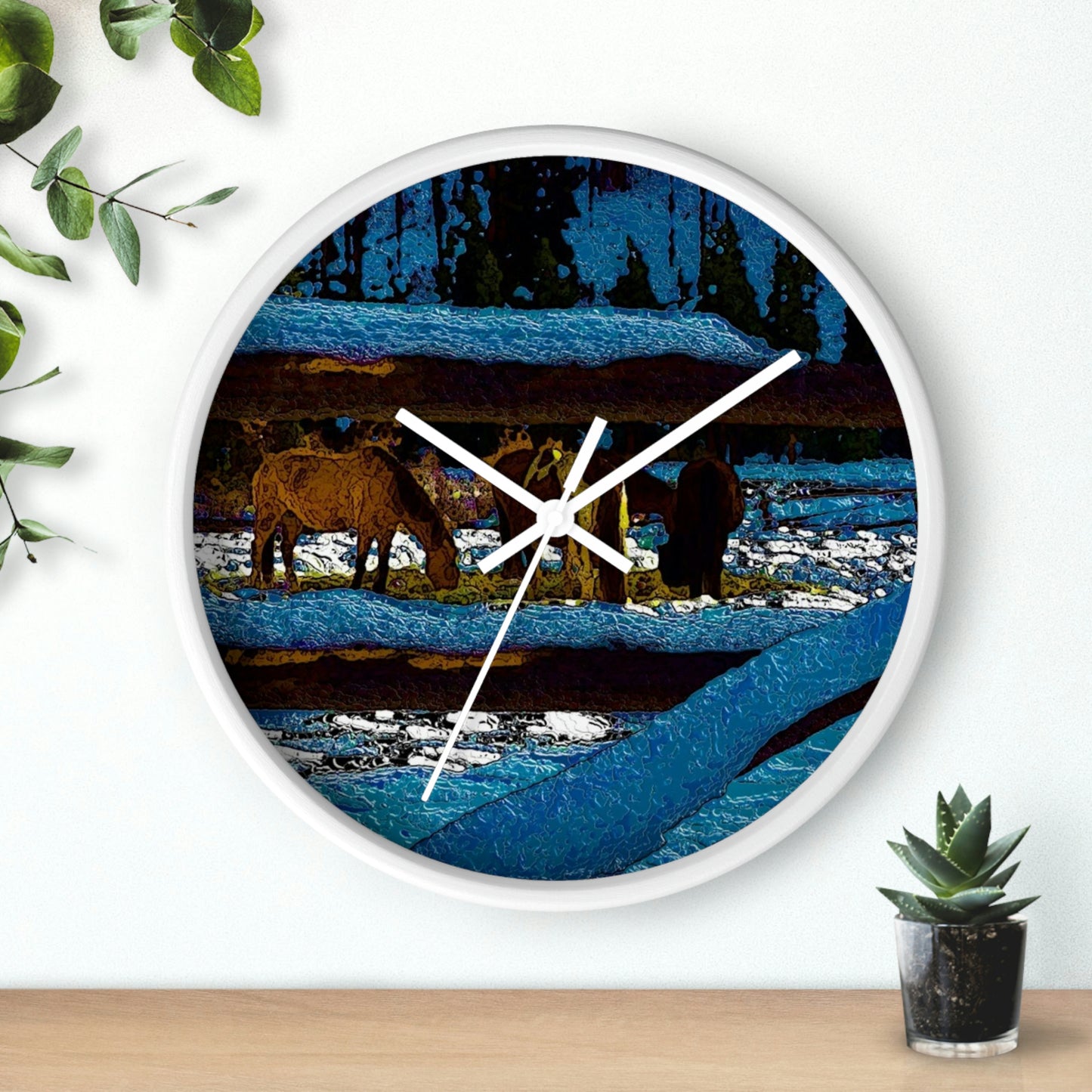 Wall clock ... A Horse ... A Saddle ...  Foraging Through The Snow ...  An_Asses 'Cry' ... Central Idaho, November 2022 ...  Original Works ...