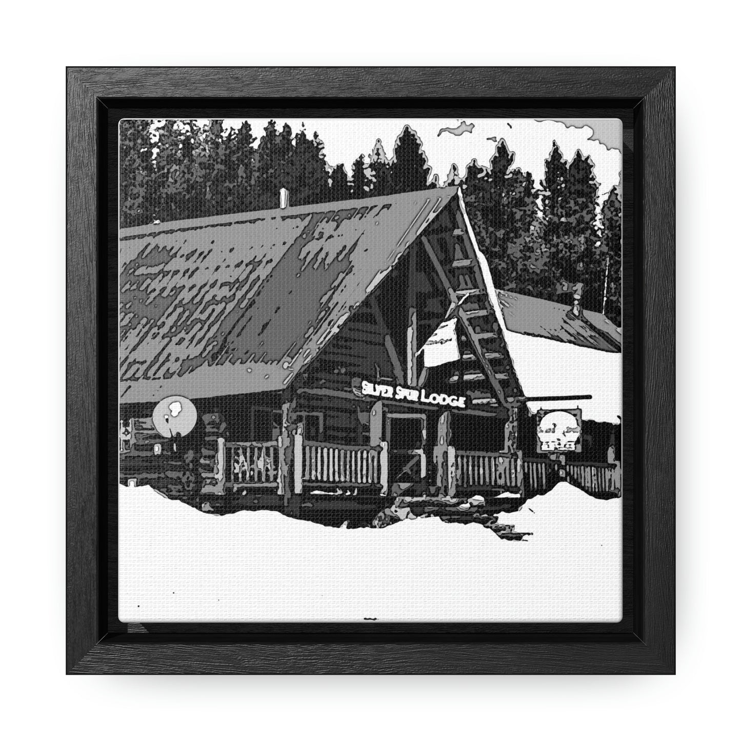 Gallery Canvas Wraps, Square Frame ... A Beautiful Lodge & Back-Country Outfitter In A Mountain Town ... 'Dixie, Idaho, November 2022' ... Original Works ...