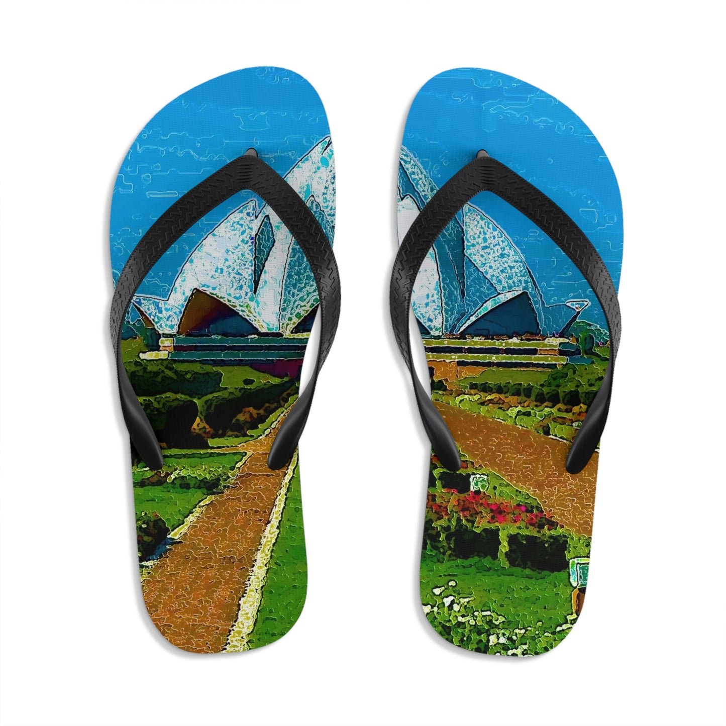 Unisex Flip-Flops ... 'Bahai'i House-Of-Worship' ... "Lotus Temple: Delhi, India, 2008" ... Original Works ...