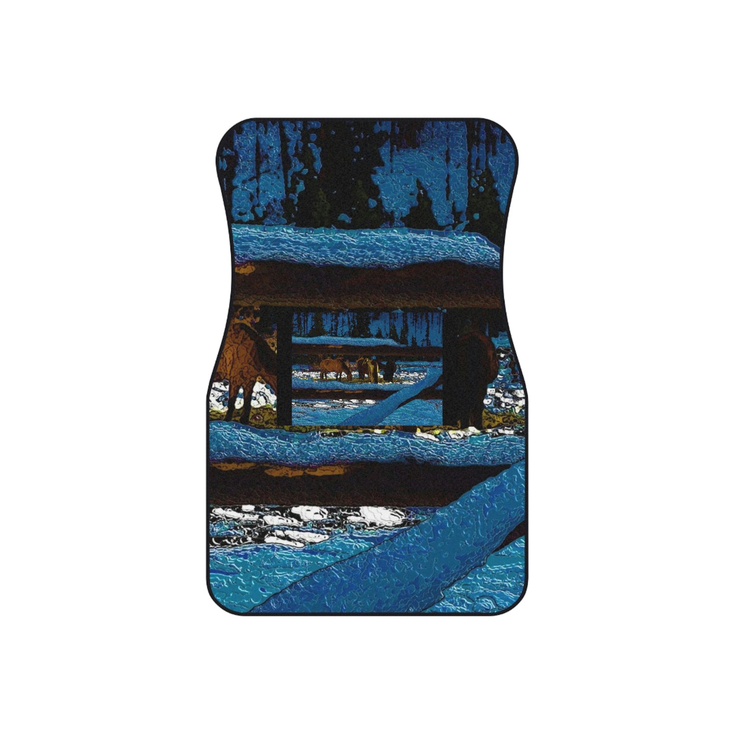 Car Mats (2x Front) ...  A Horse ... A Saddle ...  Foraging Through The Snow ...  An_Asses 'Cry' ... Central Idaho, November 2022 ...  Original Works ..