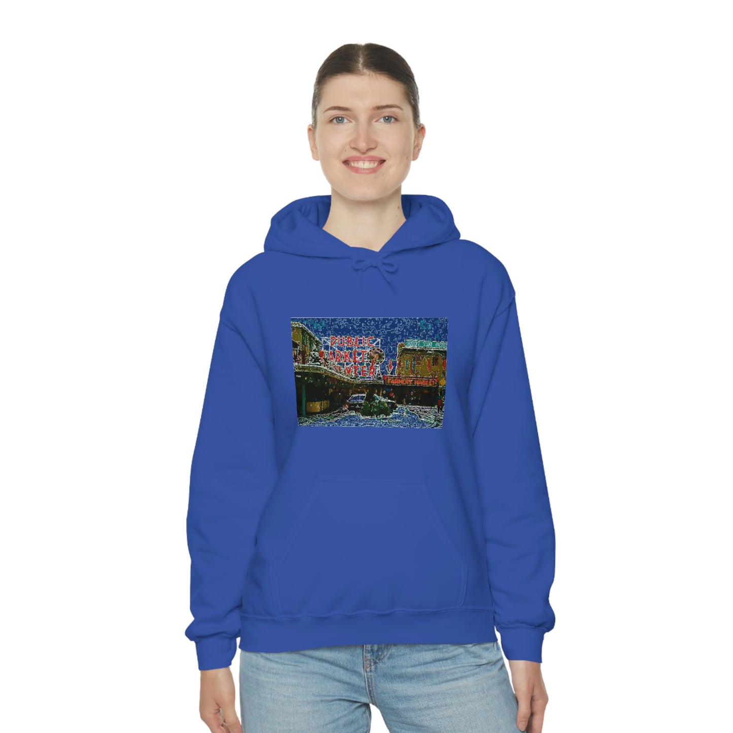 Unisex Heavy Blend™ Hooded Sweatshirt ... Pike Place Market: 'The Public Market', Seattle, Washington. Circa Fall 2013 ...