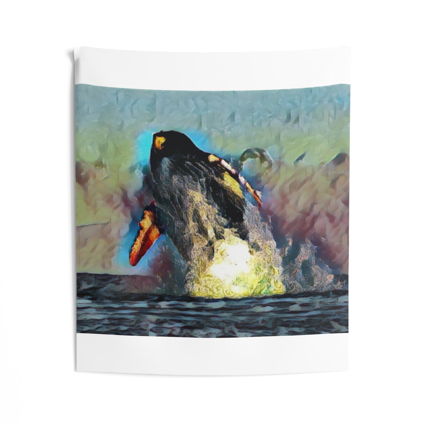 Indoor Wall Tapestries ... An Extraordinary Humpback Breach ... 'With Explosive Energy' ... Family Archives (KPH) ... Circa: 21st Century. Maui, HI ... Original Works ...