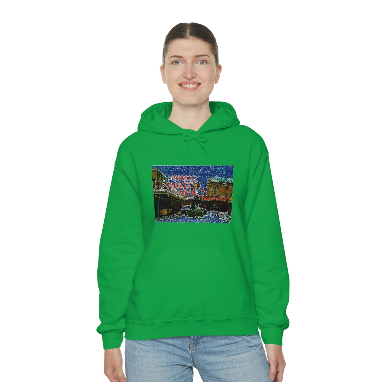 Unisex Heavy Blend™ Hooded Sweatshirt ... Pike Place Market: 'The Public Market', Seattle, Washington. Circa Fall 2013 ...