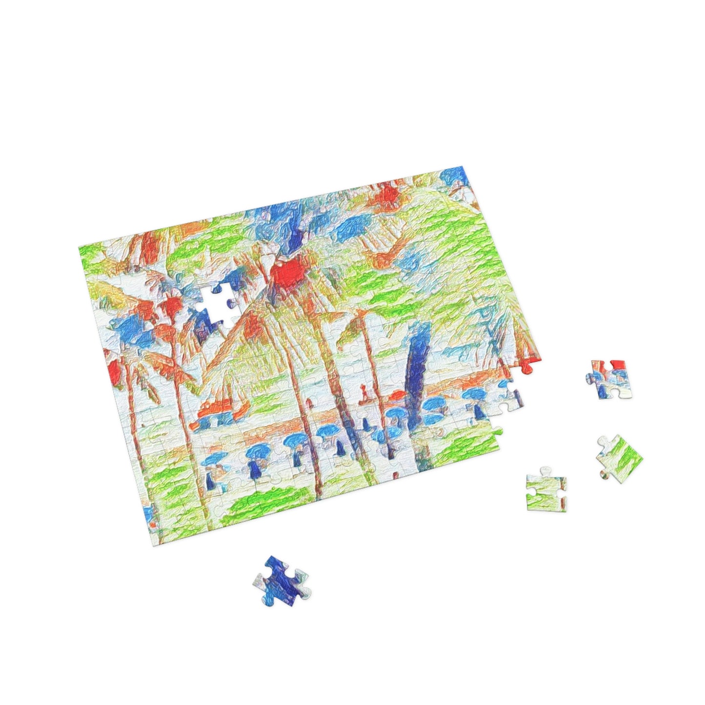 Puzzle (96, 252, 500, 1000-Piece) ... "The Royal Hawai'ian: Waikiki Beach_Beach" ... Honolulu, HI ... Ocotber 2014 (Halloween) ... Original Works ...