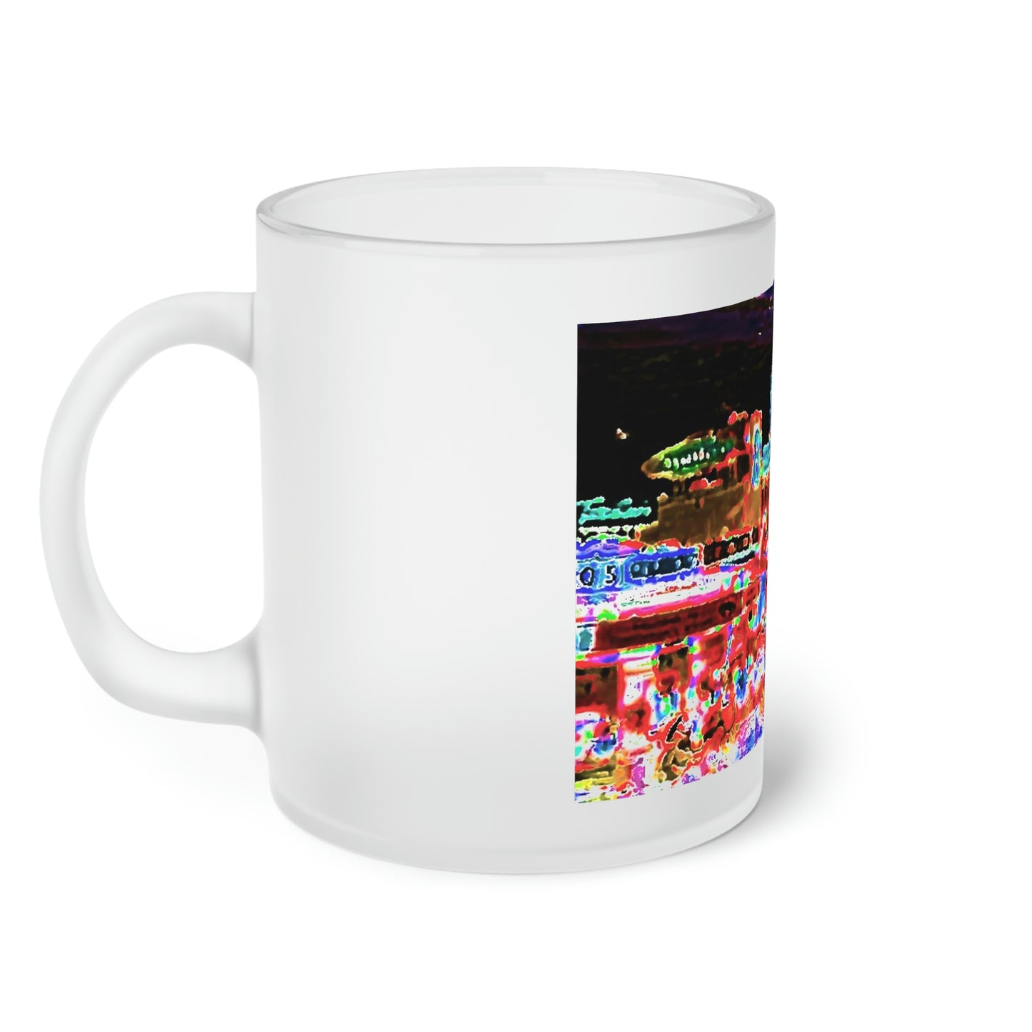 Frosted Glass Mug ... "No.9 Fishermen's Grotto - Fishermen's Wharf, SF, California" ... Family Archives: 1970's ... Original Works ...
