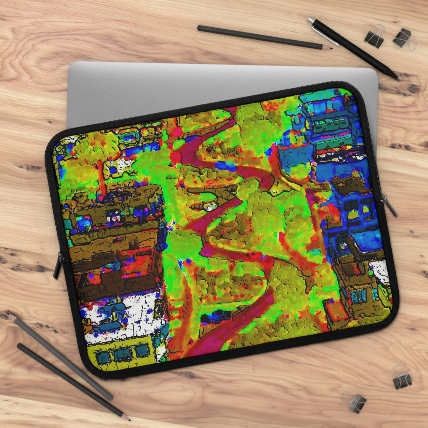 Laptop Sleeve ... A Crazy Street ... 'Eight Winding Curve-Switchbacks' ... "Lombard Street, San Francisco, CA' ... Family Archives: 1970's ... Original Works ...