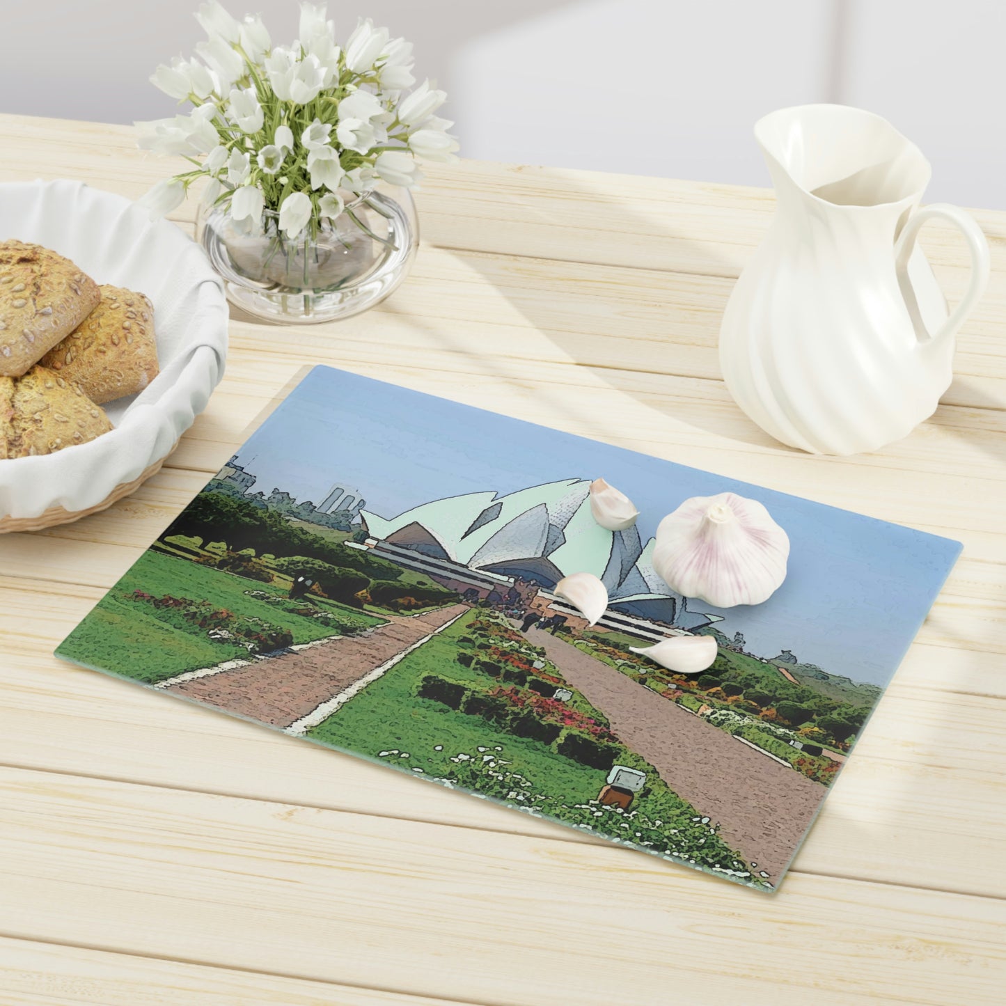 Cutting Board ... 'Bahai'i House-Of-Worship' ... "Lotus Temple: Delhi, India, 2008" ... Original Works ...