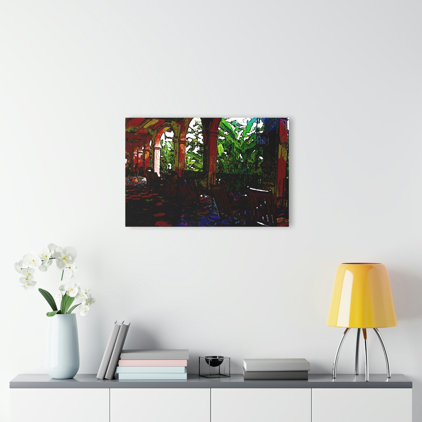 Acrylic Prints (French Cleat Hanging) ...  Lanai & Rocking Chairs At: 'The Pink Palace' ... The Royal Hawai'ian ... Honolulu, HI ... '27Oct2014' ... Original Works ...
