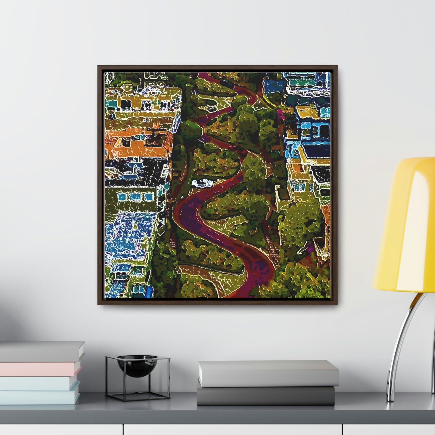 Gallery Canvas Wraps, Square Frame ... A Crazy Street ... 'Eight Winding Curve-Switchbacks' ... "Lombard Street, San Francisco, CA' ... Family Archives: 1970's ... Original Works ...