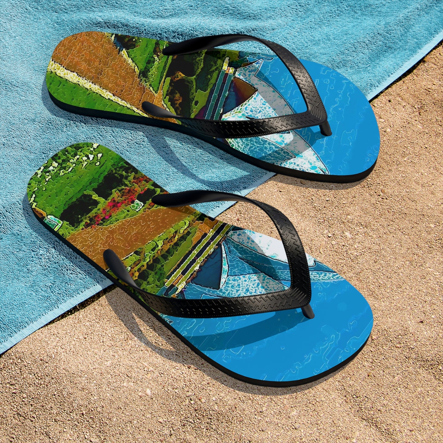 Unisex Flip-Flops ... 'Bahai'i House-Of-Worship' ... "Lotus Temple: Delhi, India, 2008" ... Original Works ...