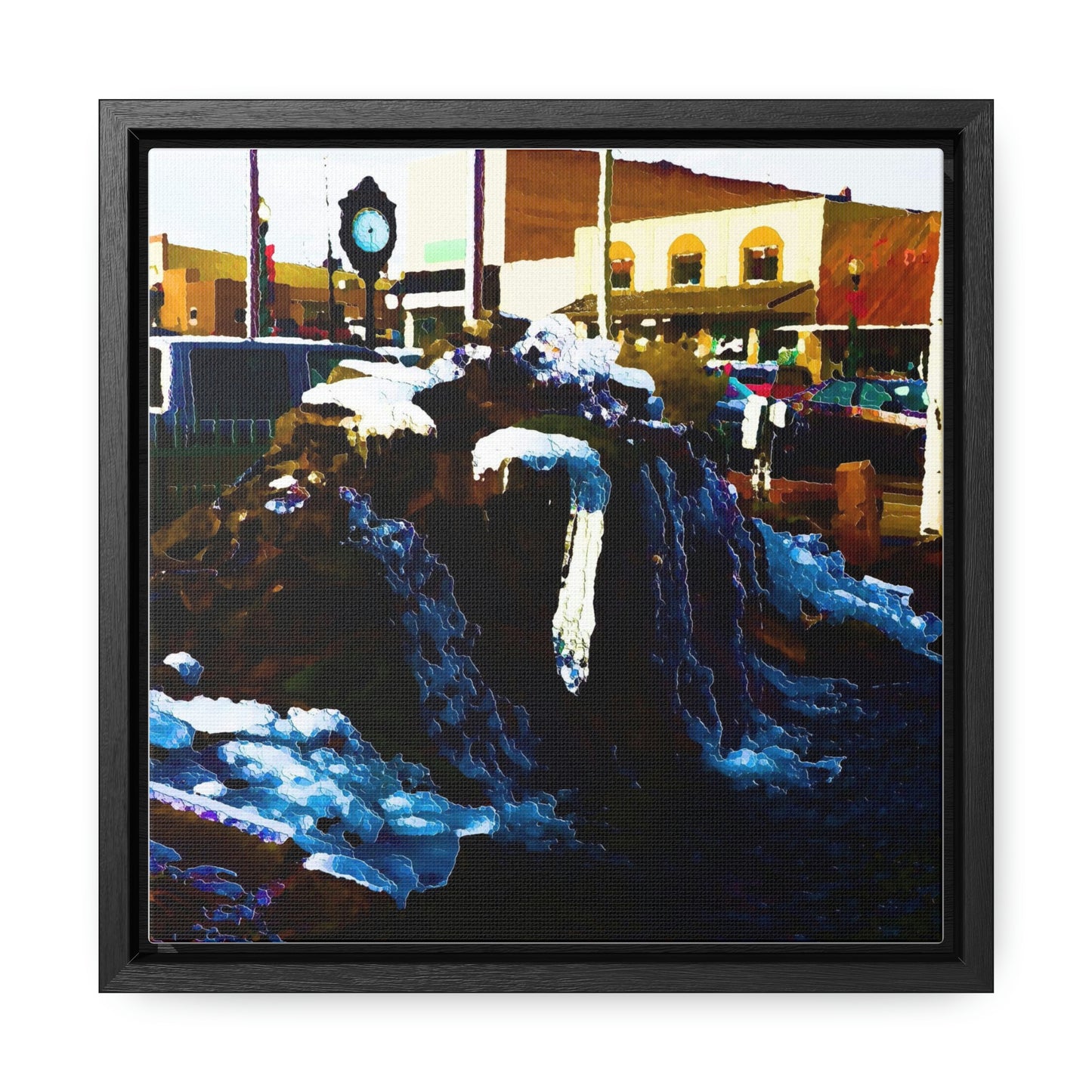 Gallery Canvas Wraps, Square Frame ...  "Ice & Water Sculpted" ... Downtown Grangeville, Idaho ... Adjacent To Irwin Pharmacy ... 5Jan23 ... Original Works ...